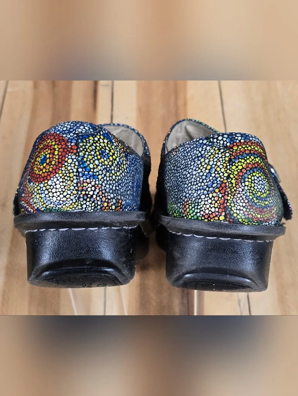 ALEGRIA Paloma Mary Jane Shoes Abstract Bullseye Leather EU 41 US Womens 10.5 11